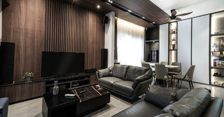 Modern Contemporary Living Room Design with Softened and Rounded Lines and Neutral Elements at Element Garden Penang