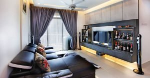 The Peak Residences interior design - modern and stylish living room by Legno ID