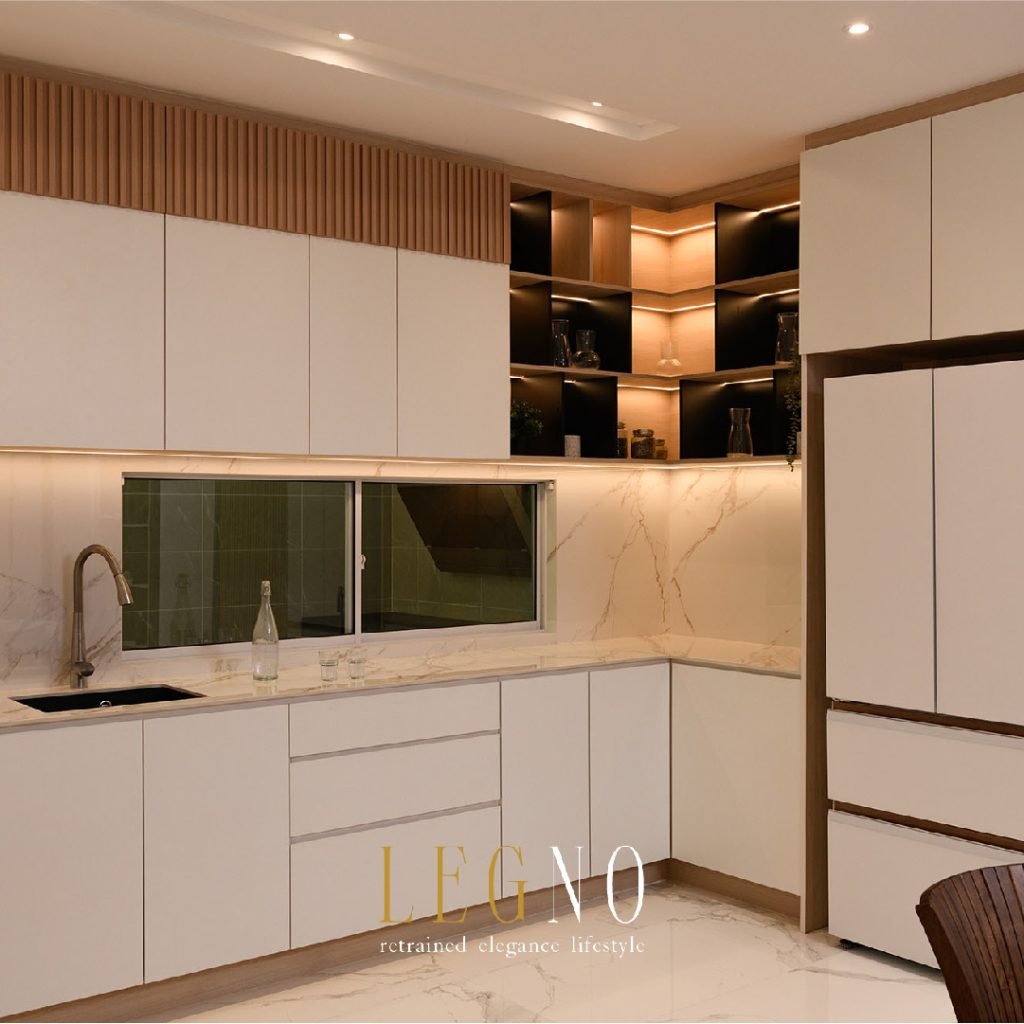 Sleek interior design featuring optimized space in a renovated Penang semi-detached home.