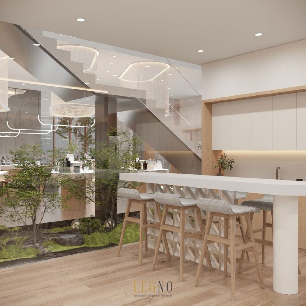 Modern open-concept office interior in Penang designed to spark collaboration and creativity.