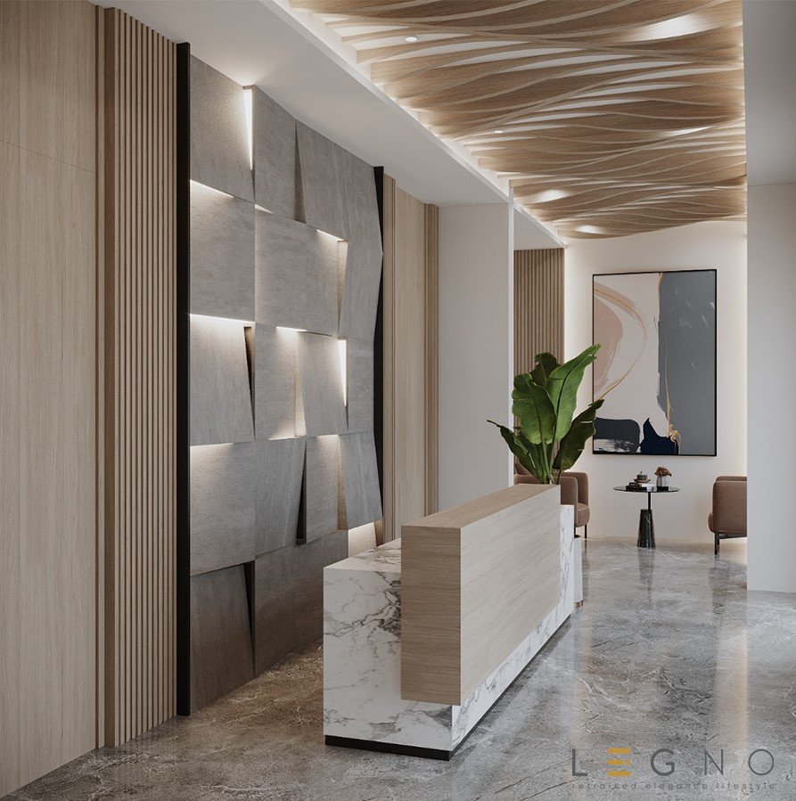 Modern open-concept office interior in Penang designed to spark collaboration and creativity.