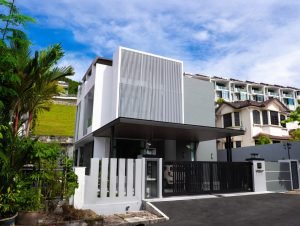 Contemporary three-storey residential interior design in Penang featuring modern living spaces by Legno Interior.